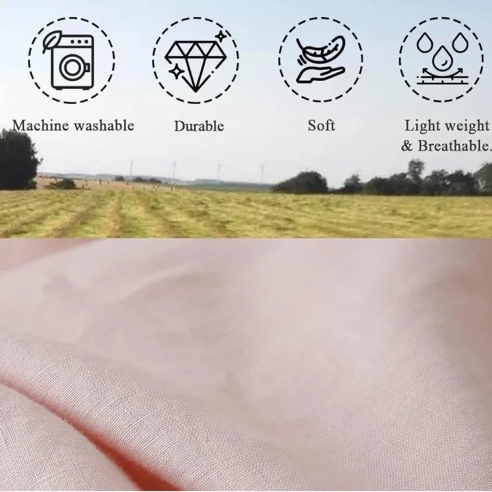 🆕 Luxury 100% Linen Ruffle Duvet Cover Set in QUEEN